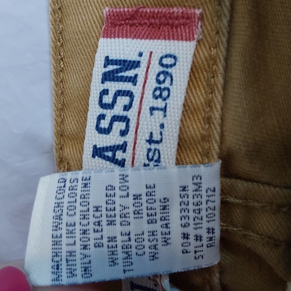 U.S Polo Assn Mens Khaki Cargo Shorts Button fly Velcro Pockets Preppy Sz.31 - Picture 10 of 15